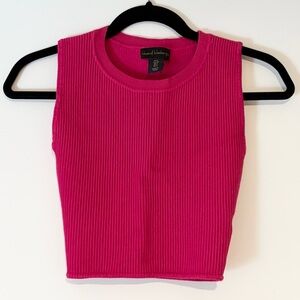 House of Harlow 1960 Ribbed Crop Top Hot Pink, Size Small